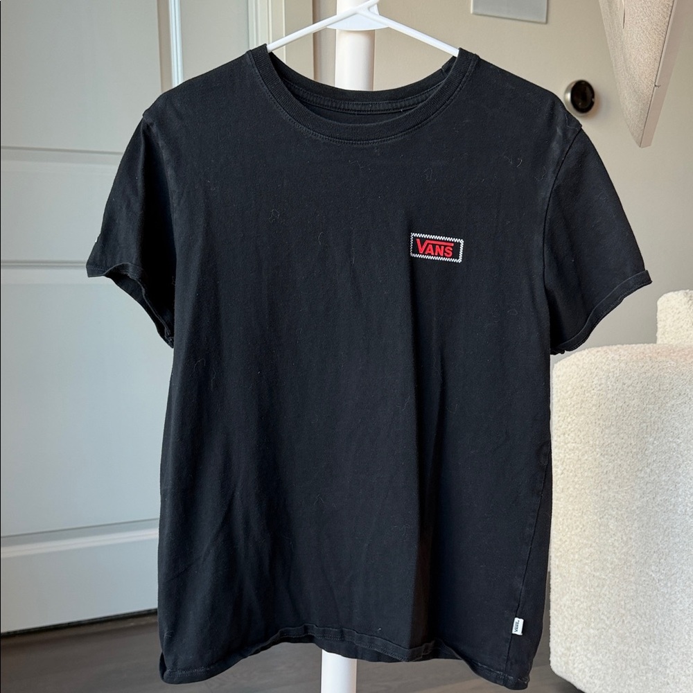 Vans Black Tee with Red Logo